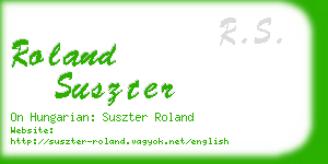 roland suszter business card